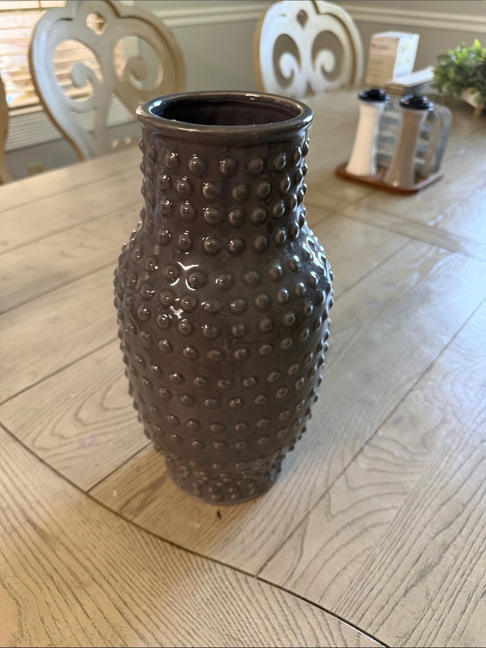 Decorative Textured Ceramic Vase - Gray